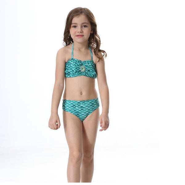 The female's children bikinis split swimming suit suit children swimming suit with Mermaid tail fins - amazitshop