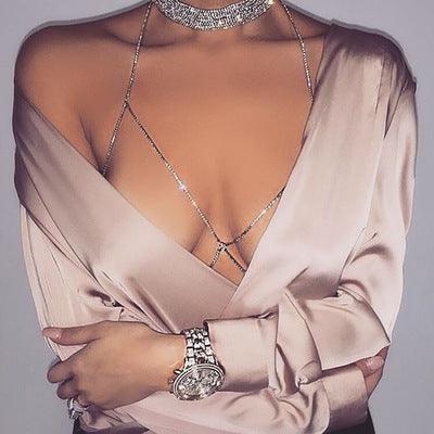 Women's Rhinestone Body Jewelry Necklace - amazitshop