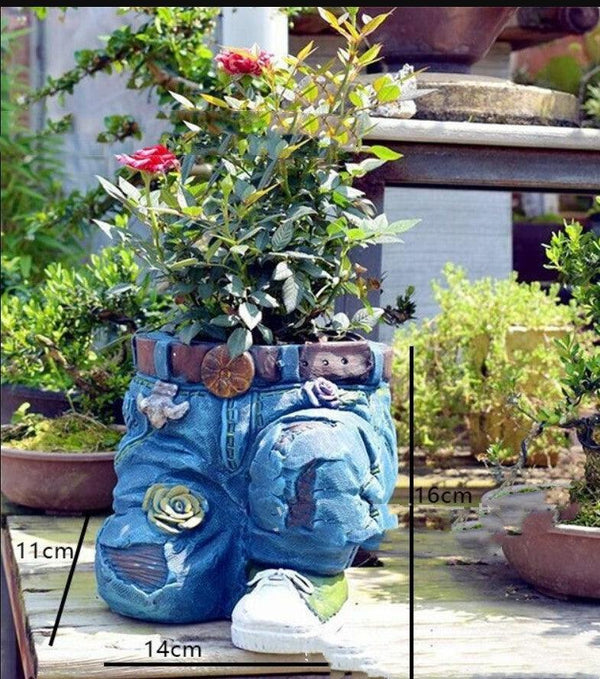 Garden Art Jeans Garden Decoration Flower Pot - amazitshop