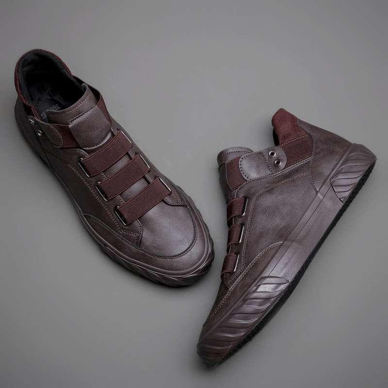 Men's High Top Leather Shoes Men Korean Version - amazitshop