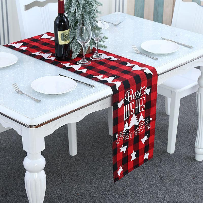 Black Plaid Tablecloth Placemat Restaurant Furnishing Supplies - amazitshop