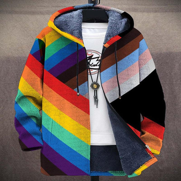 3D Digital Printed Standing Collar Jacket For Men's Outerwear - amazitshop