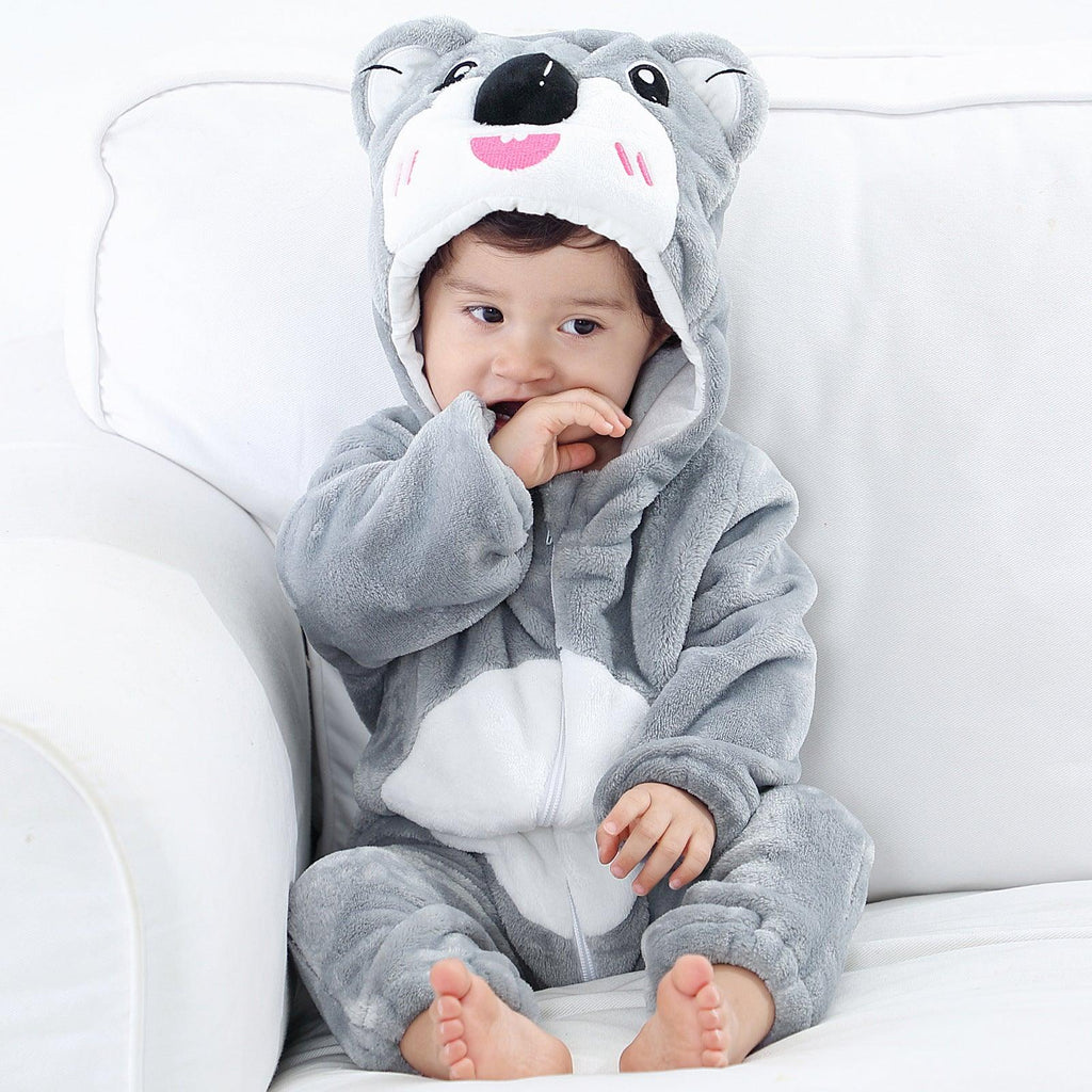 Baby Flannel Animal Pajamas Outwear Jumpsuit - amazitshop