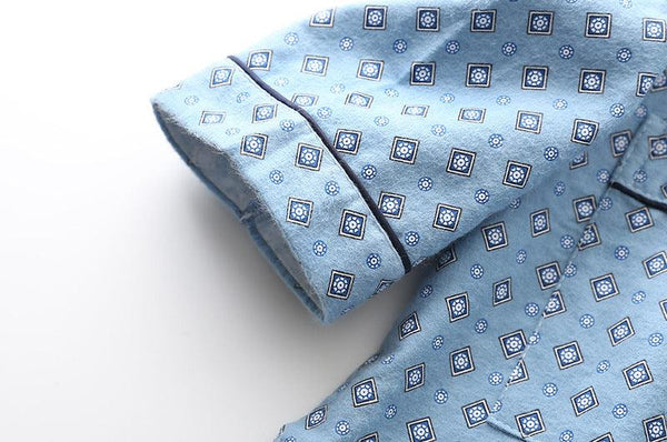 Brushed Cloth Long-sleeved Lapel Pajama Set - amazitshop
