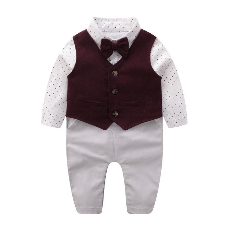 Baby gentleman clothes spring vest kids romper - amazitshop
