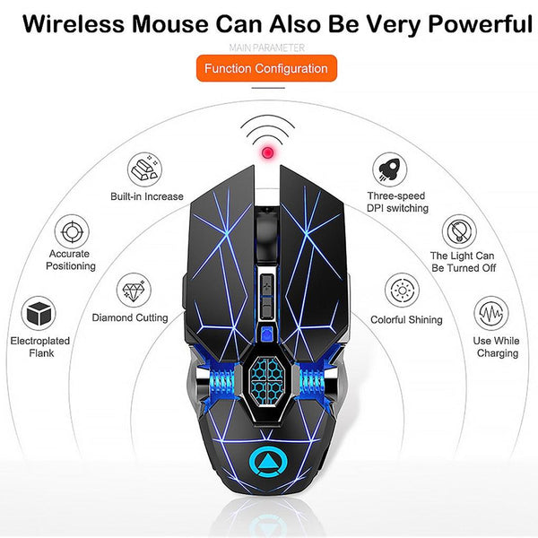 Silver Eagle A7 Silent Silent Rechargeable Wireless Mouse Computer Accessories - amazitshop