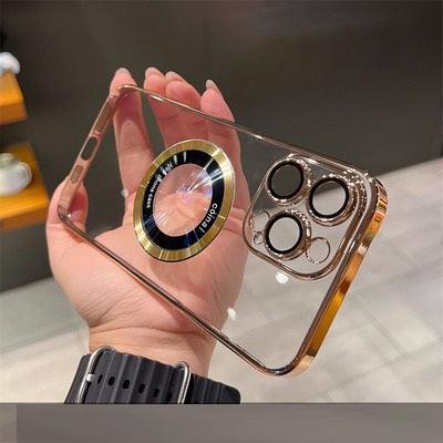 Magnetic Phone Case All-inclusive Electroplating Hard Shell - amazitshop