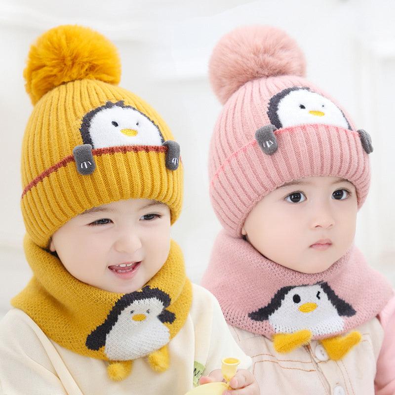 Boys And Girls Knitted Scarf Warm Winter Hat - amazitshop