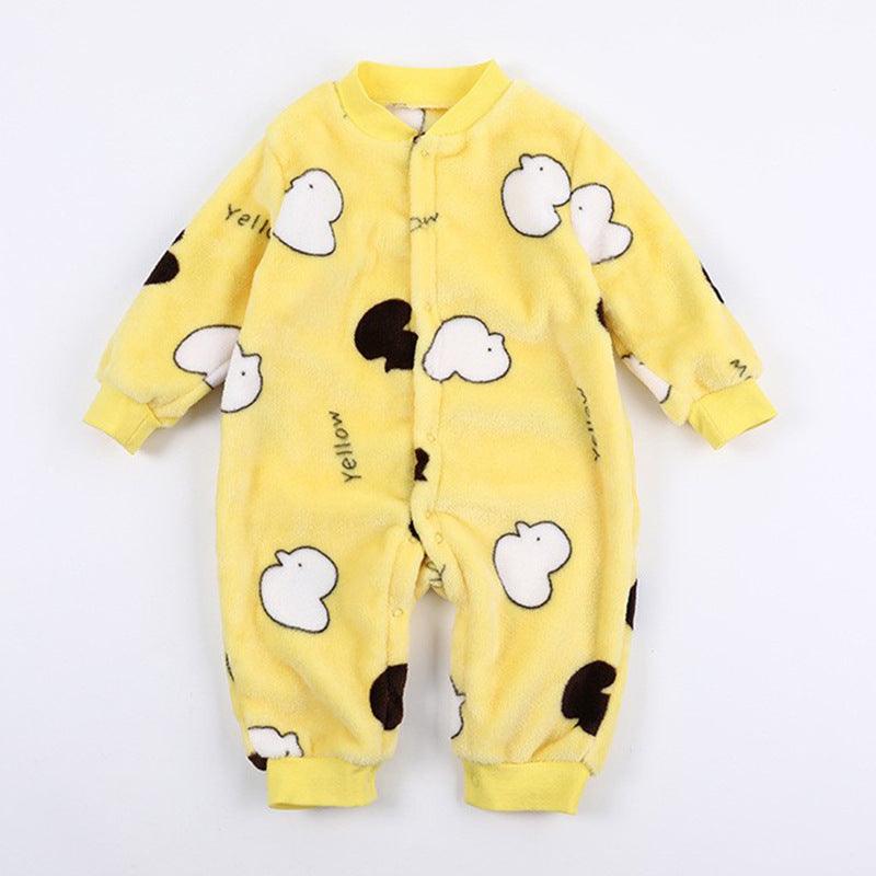 Baby Warm One-piece Clothes Coral Fleece Thickened Pajamas Romper - amazitshop