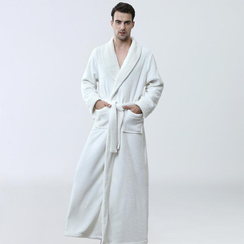 Men's Winter Coral Fleece Nightgown Homewear Thickened Pajamas - amazitshop
