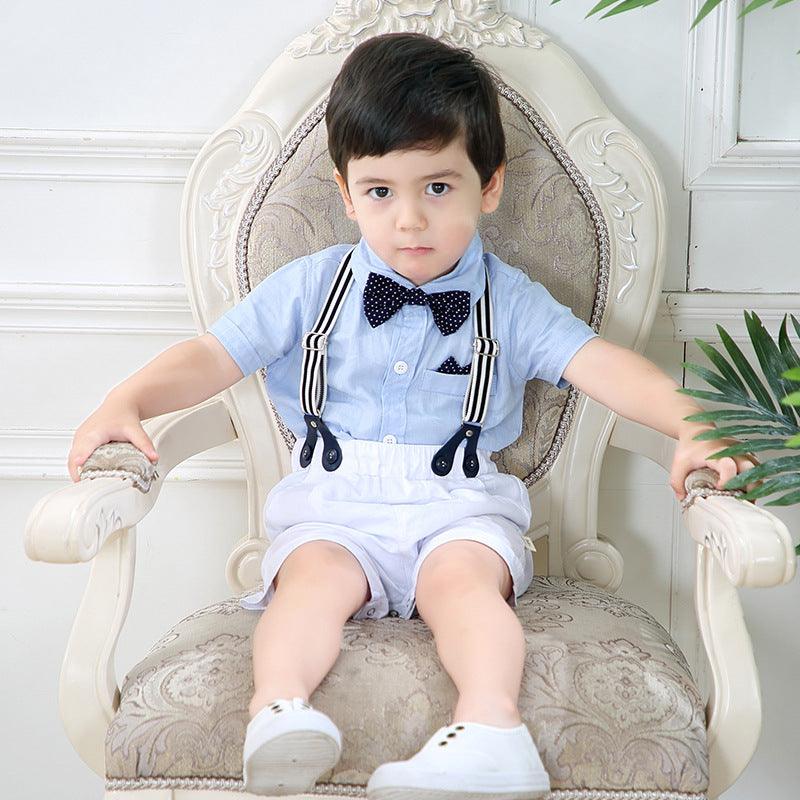 Baby Boy Gentleman Romper Suit Short-sleeved Shorts Romper - amazitshop