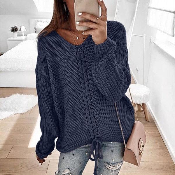 Loose knit tops for women's sweaters - amazitshop