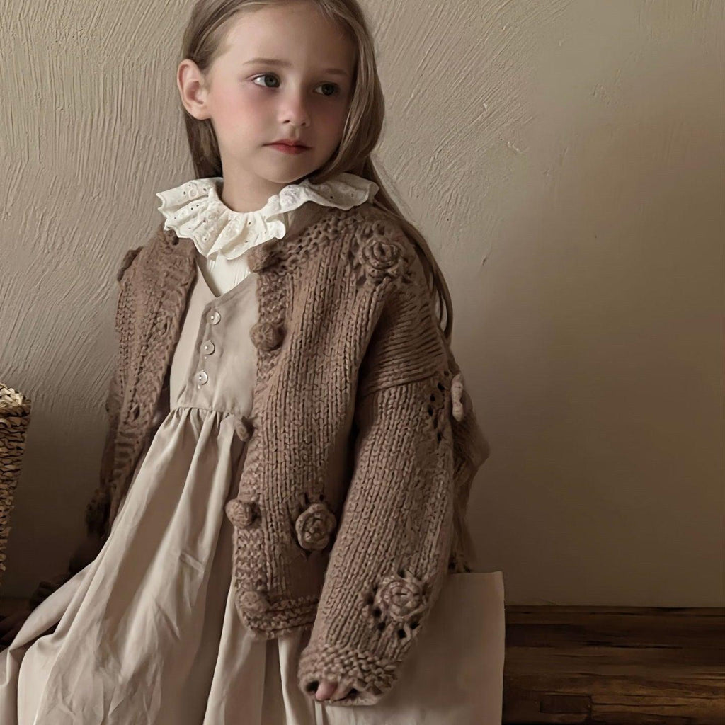 Children's Vintage Sweater Girls' Soft Cardigan - amazitshop