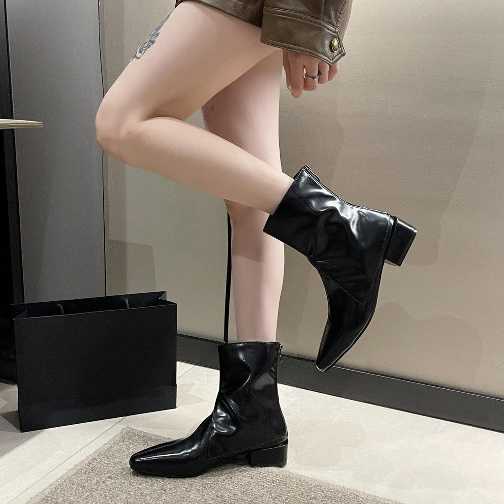 Women's Fashion Temperament Chunky Heel Boots - amazitshop