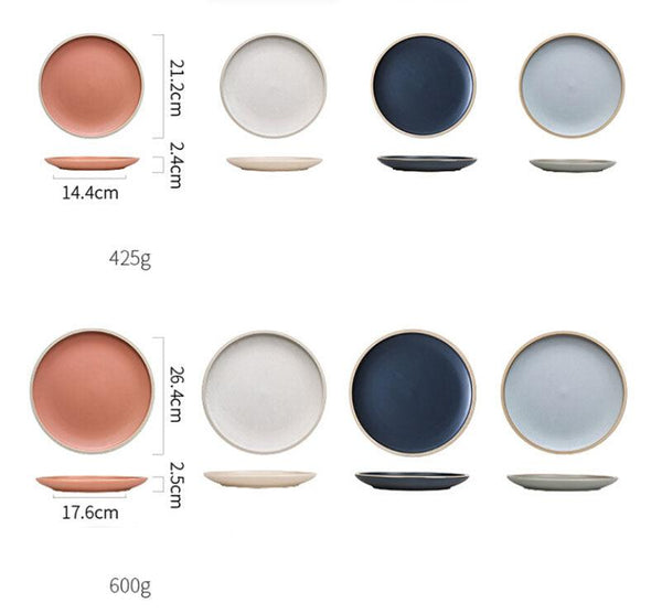 Pure color matte ceramic plate - amazitshop