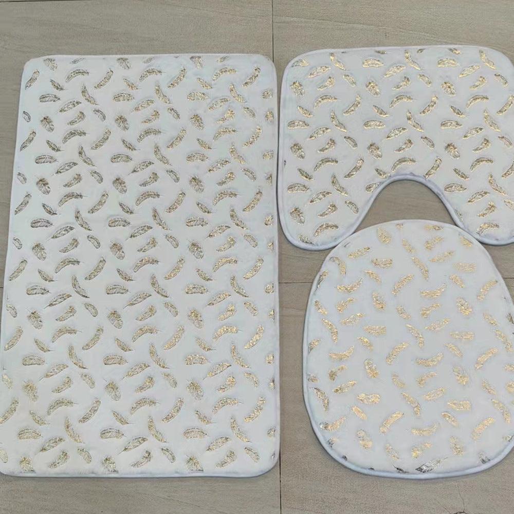 Three Piece Set Of Marbled Foiled Rugs - amazitshop