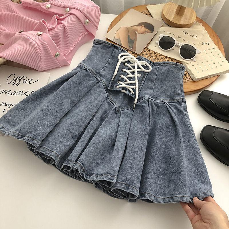 Small Students Show Thin Denim Skirt In Summer - amazitshop