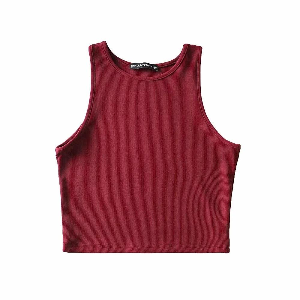 Women's Solid Color Fitness Sports Jersey Tank Top - amazitshop