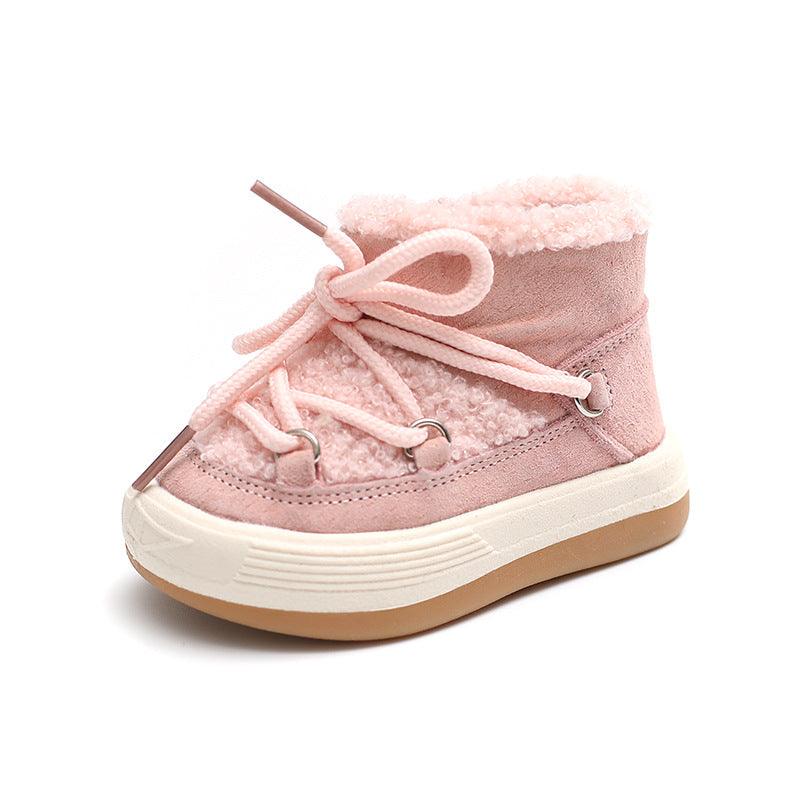 Female Baby Toddler Shoes High-top Boys Snow Boots Plus Velvet To Keep Warm Babies - amazitshop