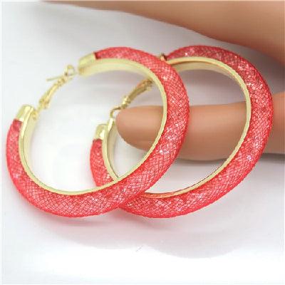 Gold-plated Earrings, Crystal Mesh Chain, Female Earring Jewelry - amazitshop
