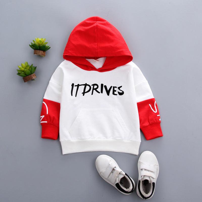 Sleeve Color-blocking Letter Printed Casual Sweater - amazitshop