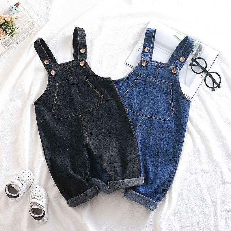Infant Toddler Jeans Baby Denim Overalls Children's Korean-style Casual Loose Pants - amazitshop