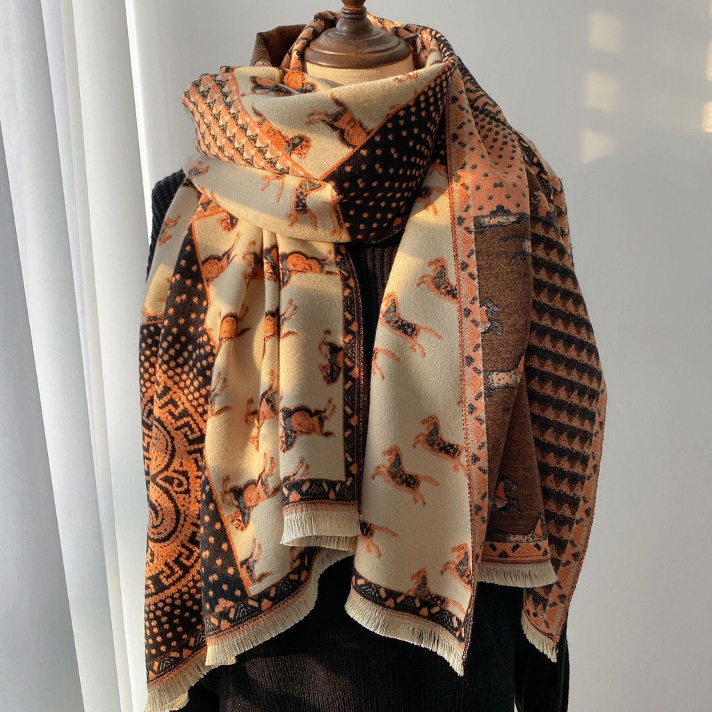 Retro Carriage Autumn And Winter New Warm Scarf For Women - amazitshop