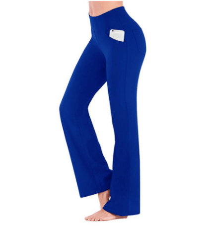 Lavender Wide Leg Trousers High Waist Casual Girls Yoga Pants - amazitshop