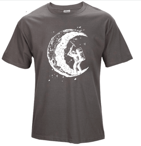 Digging The Moon Print Casual Mens O-neck T Shirts Fashion Men's Tops Men T-shirt Short Sleeve Men Tshirt - amazitshop