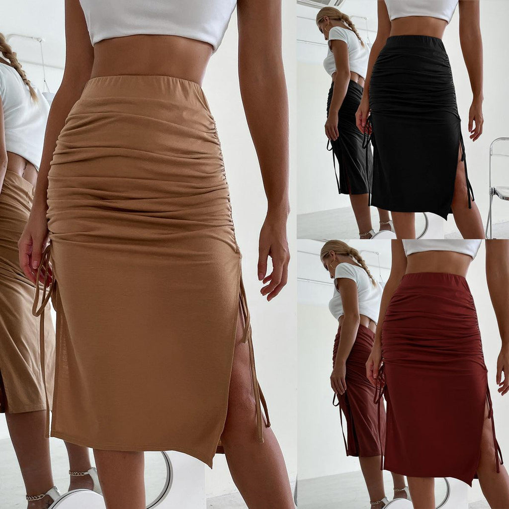 Ladies Skirts Women's Dresses Cross Drawstring Hips - amazitshop