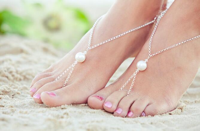 Elegant Big Simulated-pearl Foot Jewelry Anklet Bracelet Simple Design Chain De Cheville Beach Anklet Accessories - amazitshop