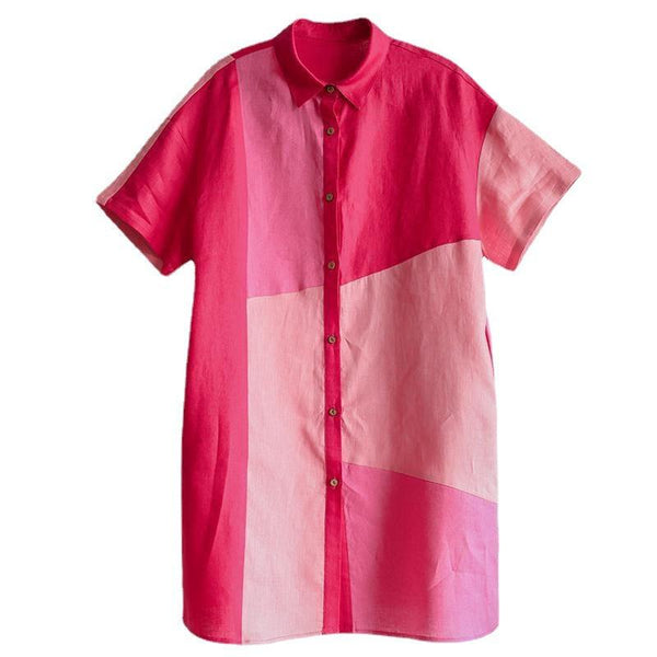 Plus Size Summer Women's Stitching Shirt - amazitshop