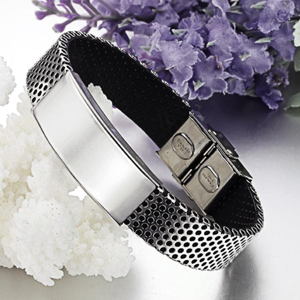 Men's titanium leather bracelet - amazitshop