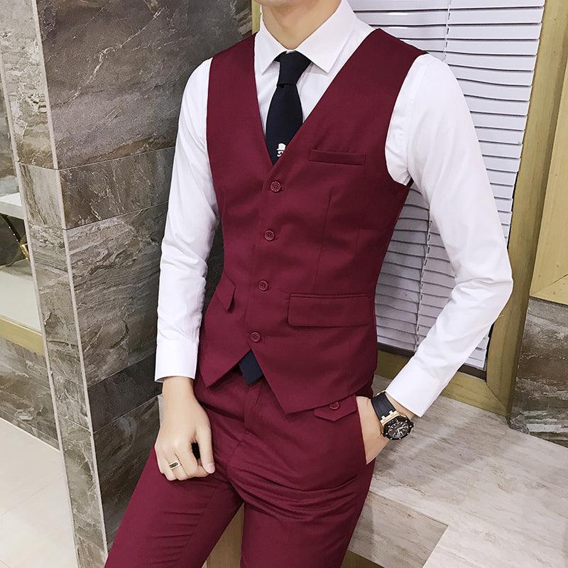 Men's Solid Color Slim-fit Waistcoat Vest - amazitshop