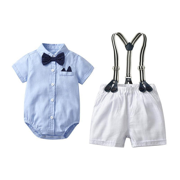 Baby Boy Gentleman Romper Suit Short-sleeved Shorts Romper - amazitshop