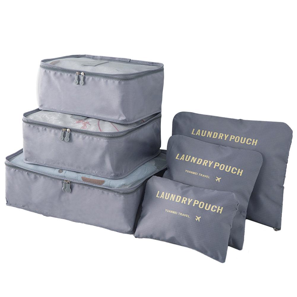 6 pcs Packing Cubes Luggage Storage Organiser Travel Compression Suitcase Bags Random Color - amazitshop