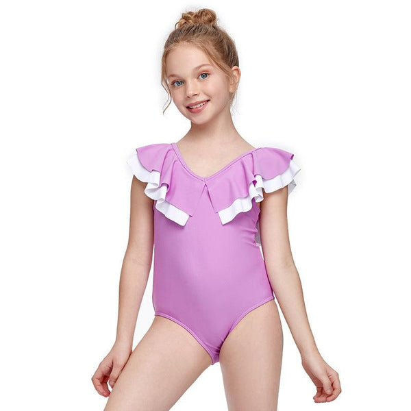 The New One-piece Flashing Girls Swimwear New Children's Swimwear