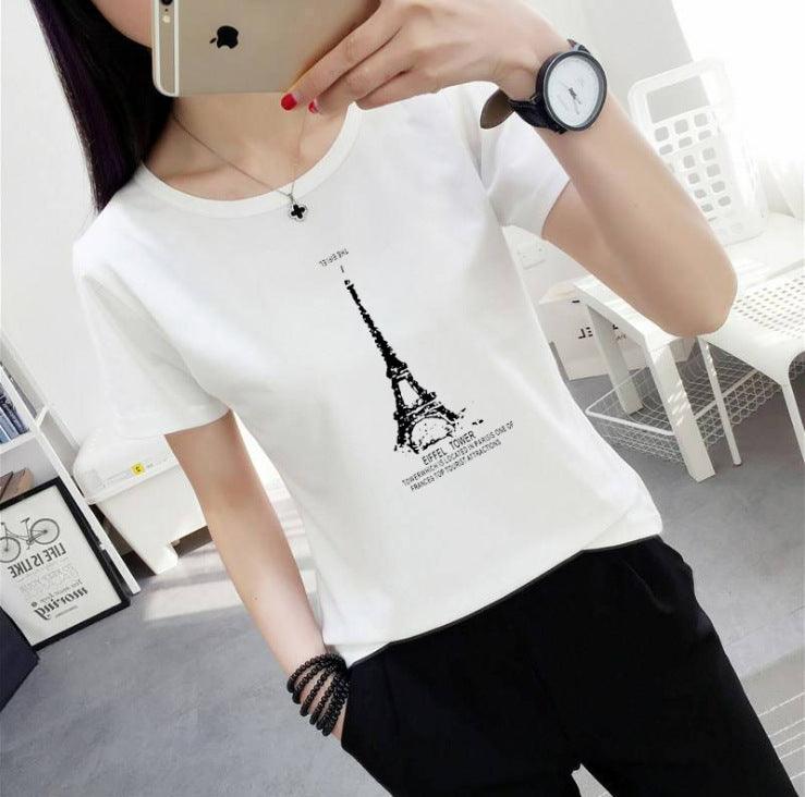 Women's t-shirt printing letters short-sleeved t-shirt women - amazitshop