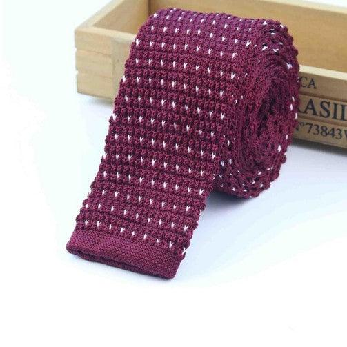 Men Knitted Knit Leisure Striped Ties Fashion Skinny Narrow Slim Neck Ties For Men Skinny Woven Designer Cravat - amazitshop