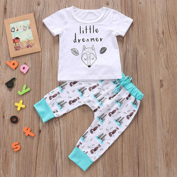 Newborn Baby Clothes Set T-shirt Tops+Pants Little Boys and Girls Outfits - amazitshop