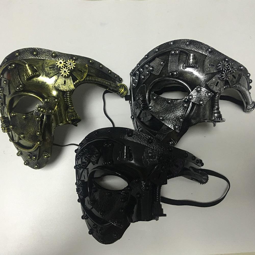 Halloween Steampunk Masquerade Party Half Face Mask - amazitshop