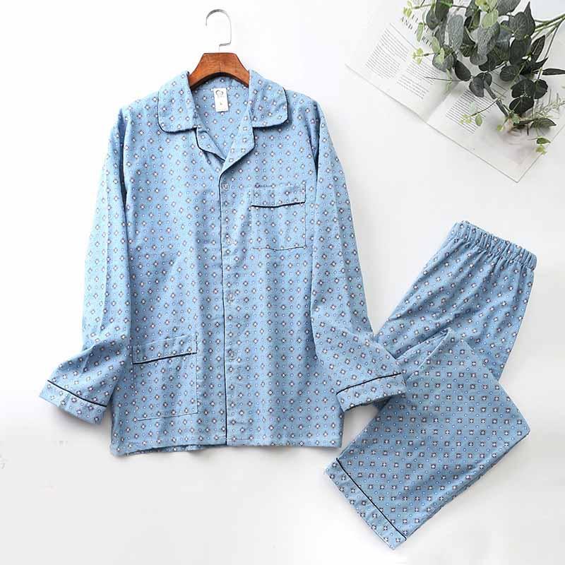 Brushed Cloth Long-sleeved Lapel Pajama Set - amazitshop