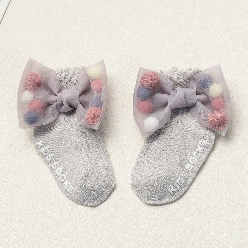 Summer Newborns 0-6-12 Months Bowknot Cotton Socks - amazitshop