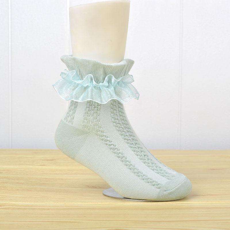 Mesh Princess Baby White Latin Dance Kids Lace Socks - amazitshop
