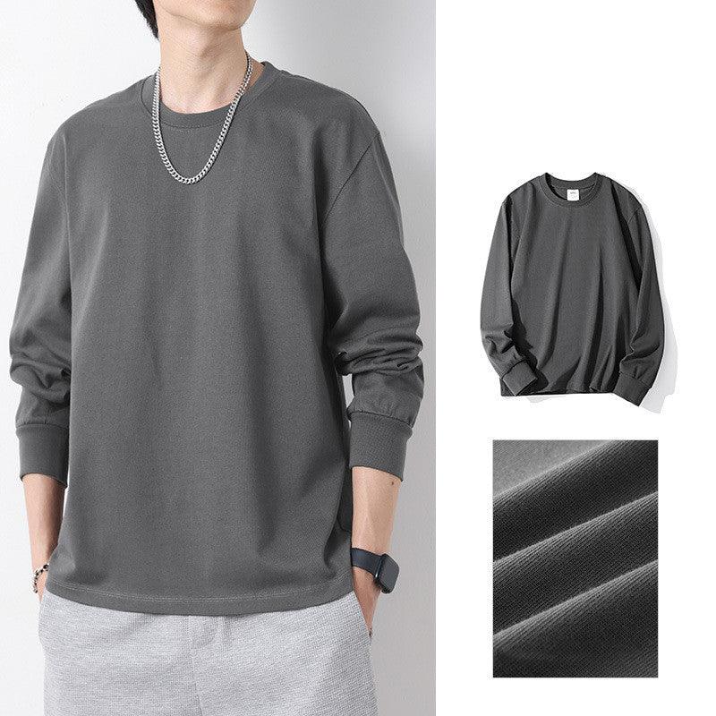 Cotton Round Neck Long Sleeves T-shirt Men's Loose All-match Casual - amazitshop