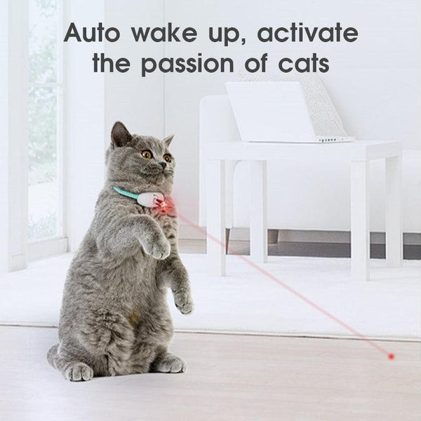 Automatic Cat Toy Smart Laser Teasing Cat Collar Electric USB Charging Kitten Amusing Toys Interactive Training Pet Items - amazitshop