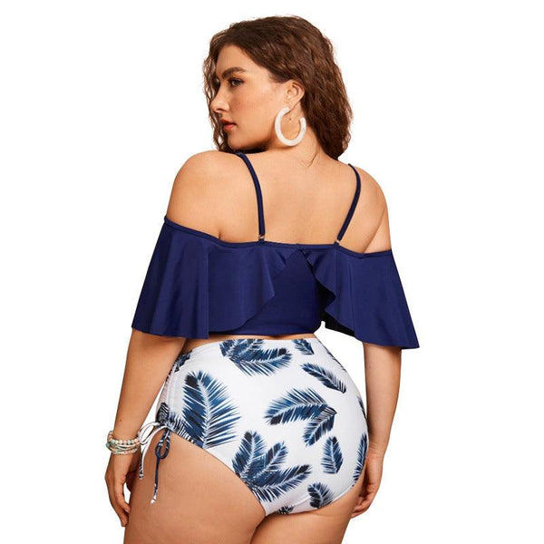 Bikini Tube Top Drawstring One-shoulder Ruffled Swimsuit - amazitshop