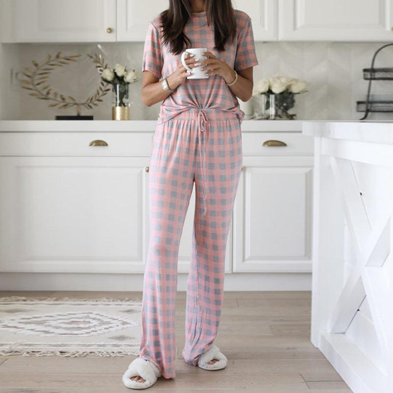 Women Printed Two-Piece Pajamas Suits - amazitshop