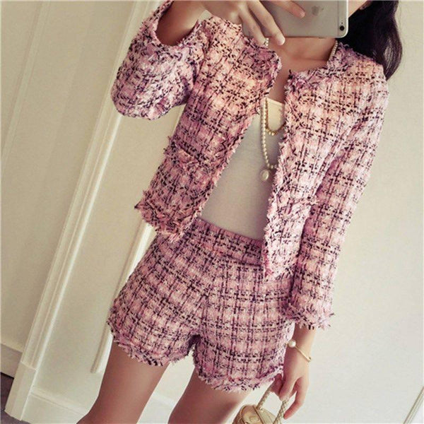 Celebrity Xiaoxiangfeng Two-piece Suit Thick Flower - amazitshop
