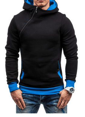 2024 Brand Hoodie Oblique Zipper Solid Color Hoodies Men Fashion Tracksuit Male Sweatshirt Hoody Mens - amazitshop